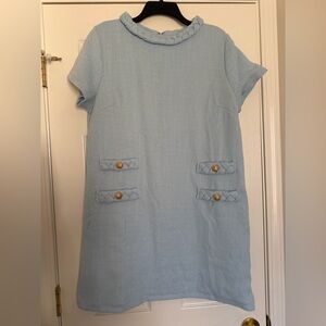 Amazon Light Blue Mini Dress with Button Details